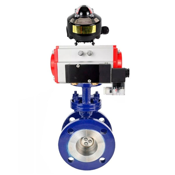 Water Butterfly Valve Elephant WBV3EX-3432M-1W-F-ISO, body material - Carbon steel, disk material - Stainless steel AISI 316, seal - Metal, pneumatic actuator PA-DA double action, 4M310-08 220V, BKV APL-510N EX