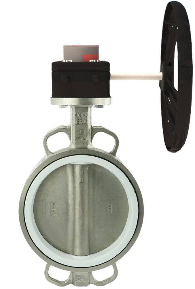 Water Butterfly Valve Elephant WBV3131P-2W-Fb-H, body material - Stainless steel AISI 304, disk material - Stainless steel AISI 304, seal - PTFE, gearbox с HGB RQN