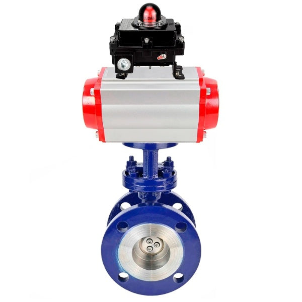 Water Butterfly Valve Elephant WBV3EX-3431M-1W-F-ISO, body material - Carbon steel, disk material - Stainless steel AISI 304, seal - Metal, pneumatic actuator PA-DA double action, BKV APL-410N EX