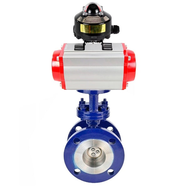 Water Butterfly Valve Elephant WBV3EX-3431M-1W-F-ISO, body material - Carbon steel, disk material - Stainless steel AISI 304, seal - Metal, pneumatic actuator PA-SA with return springs, , BKV APL-510N EX