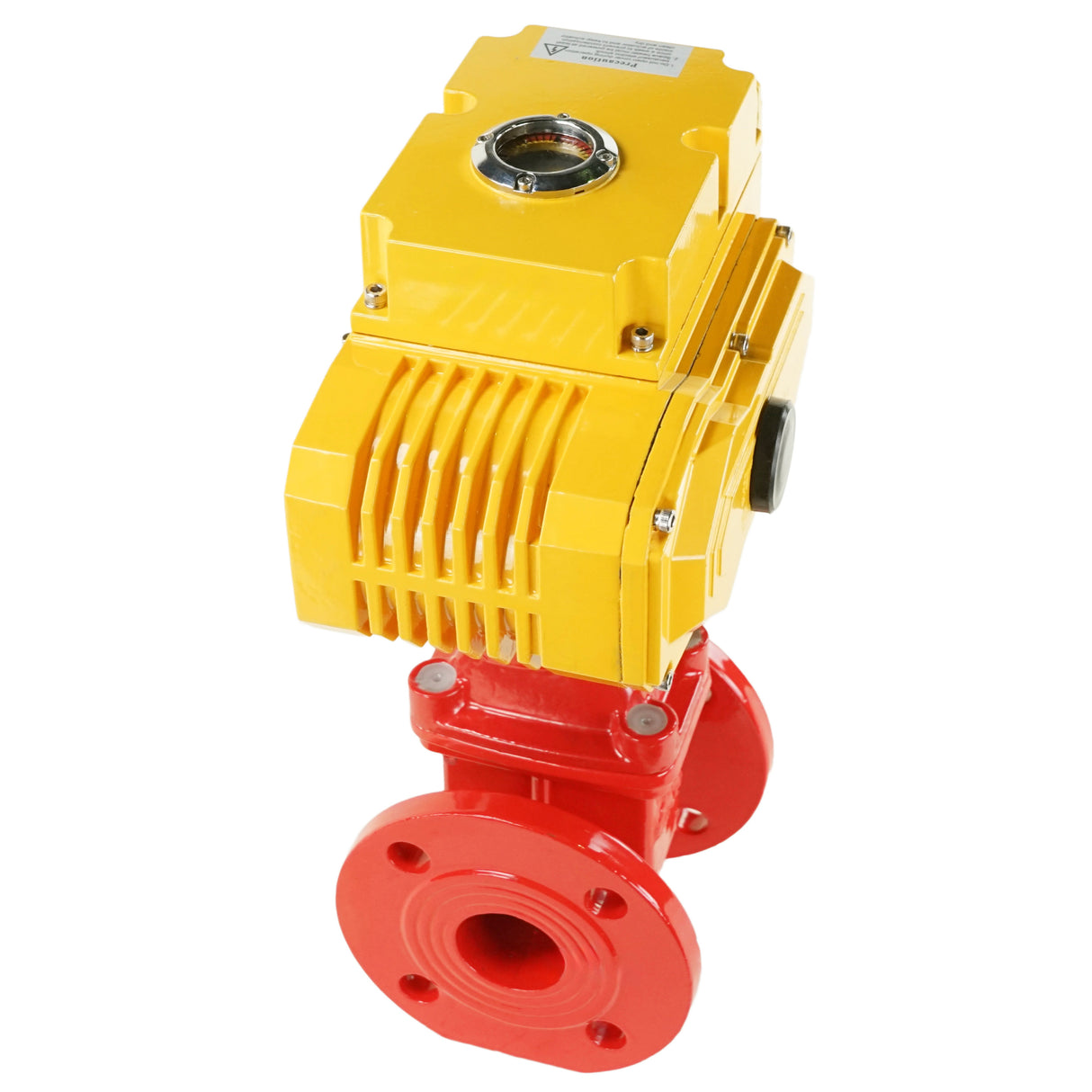 Wedge gate valve red Elephant-GGG50-EPDM-F4-RED 16 bar class 150 T=230-248°F flange connection, with rubber lined wedge EPDM, electric actuator Elephant MT-380, 380V