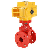 Wedge gate valve red Elephant-GGG50-EPDM-F4-RED 16 bar class 150 T=230-248°F flange connection, with rubber lined wedge EPDM, electric actuator Elephant MT-380, 380V