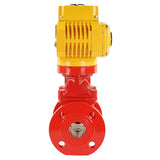 Wedge gate valve red Elephant-GGG50-EPDM-F4-RED 16 bar class 150 T=230-248°F flange connection, with rubber lined wedge EPDM, electric actuator Elephant MT-380, 380V