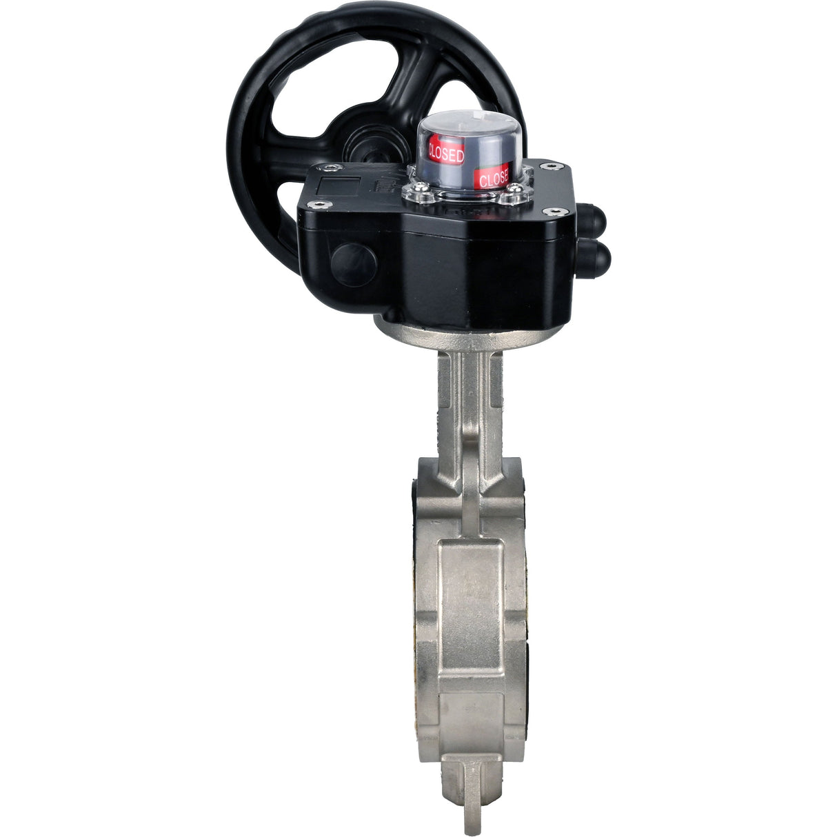 Water Butterfly Valve Elephant 316L-PTFE-HGB, body material - stainless steel AISI 316L, disk material - stainless steel AISI 316L, seal - PTFE, gear operated