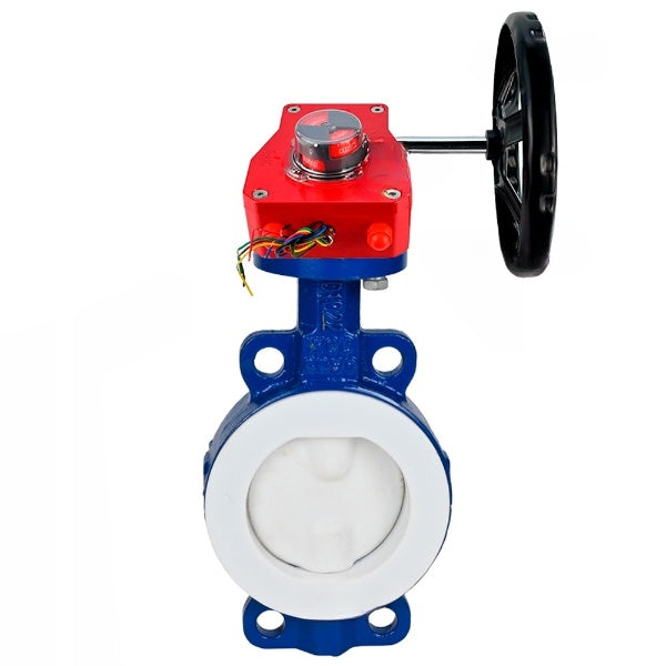 Water Butterfly Valve Elephant WBV3434Pf-2W-Fb-H, body material - Carbon steel, disk material - Carbon steel, seal - PTFE, gearbox HGBF RQN