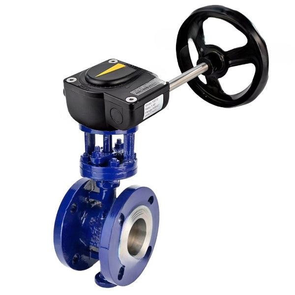 Water Butterfly Valve Elephant WBV3EX-3432M-1W-F-ISO, body material - Carbon steel, disk material - Stainless steel AISI 316, seal - Metal, gearbox HAM RQN