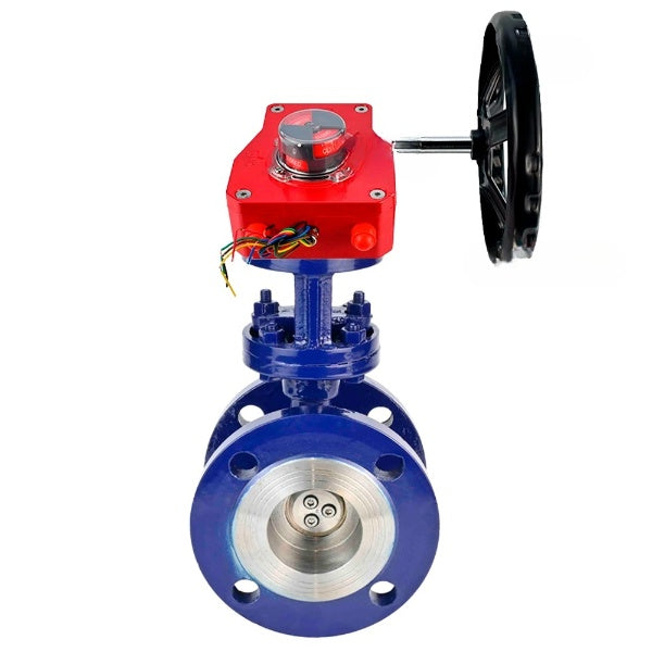 Water Butterfly Valve Elephant WBV3EX-3432M-1W-F-ISO, body material - Carbon steel, disk material - Stainless steel AISI 316, seal - Metal, gearbox HGBF RQN