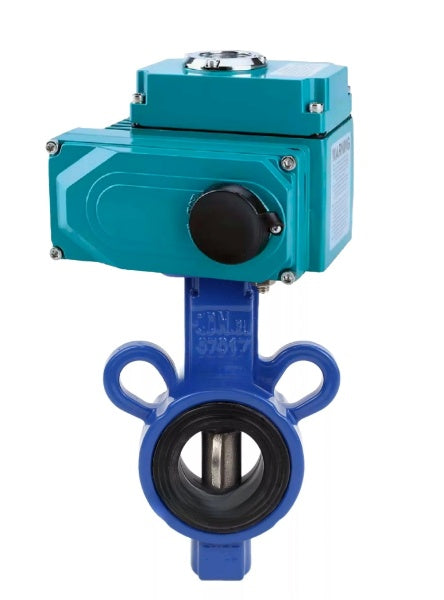 Water Butterfly Valve Elephant WBV0232E-2W-Fb-H, body material - Aluminum alloy, disk material - stainless steel AISI 316L, seal - EPDM, electric actuator QT-N-EM-O1-380VAC-U1 HARK