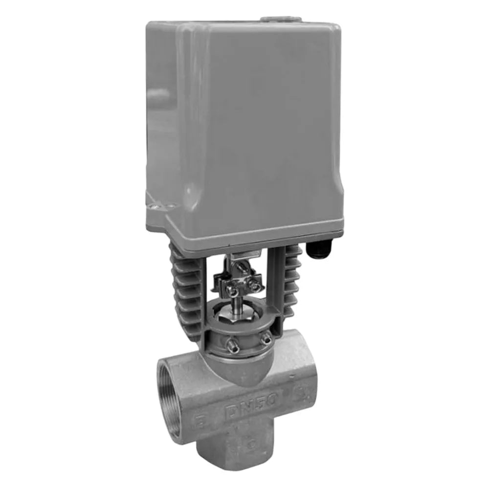 Three-way control valve Elephant VRg3M/S-31M-LED-T, body material - stainless steel AISI 304, locking body material - stainless steel AISI 304, seal - metal, with electric drive DAV 24V