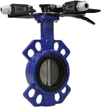 Water Butterfly Valve Elephant WCB-316L-VITON body material - Carbon steel WCB, disk material - Stainless steel aisi 316l, seal - Viton with handle, two limit switches LS-103 250V and a bracket for mounting limit switches