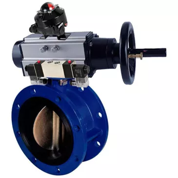 Water Butterfly Valve Elephant WBV1331E-2W-F-H, flanged, body - cast iron GGG40, disk - stainless steel 304, seal - EPDM, with pneumatic actuator PA-DA-105-1, with pneumatic distributor 4V320-08 220V, BKV APL-210N