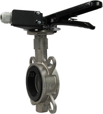 Water butterfly valve Elephant 316L-316L-NBR body material - stainless steel AISI 316L, disk material - stainless steel AISI 316L, seal - NBR with handle, with two limit switches LS-103 250V and a bracket for mounting limit switches