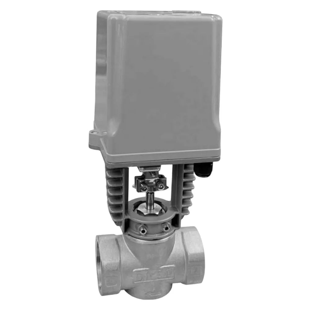 Two-way control valve Elephant VRg1-31M-LED-T, body material - stainless steel AISI 304, locking body material - stainless steel AISI 304, seal - metal, with electric drive DAV 220V
