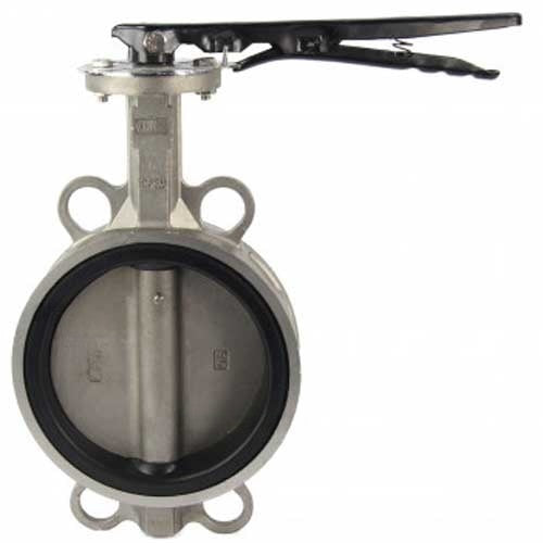 Water Butterfly Valve Elephant WBV3432V-2W-Fb-H, body material - stainless steel AISI 316L, disk material - stainless steel AISI 316L, seal - Viton, handle