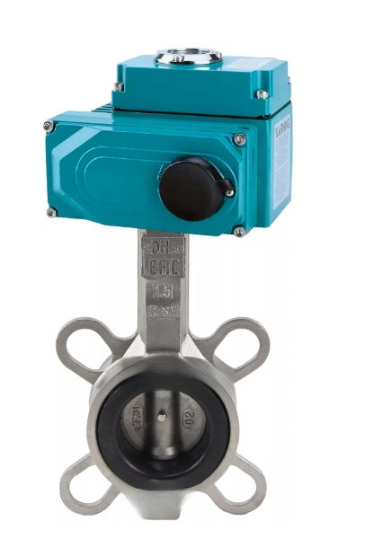 Water Butterfly Valve Elephant WBV3232E-2W-Fb-H, body material - stainless steel AISI 316L, disk material - stainless steel AISI 316L, seal - EPDM, electric actuator QT-N-EM-O1-220VAC-U1 HARK