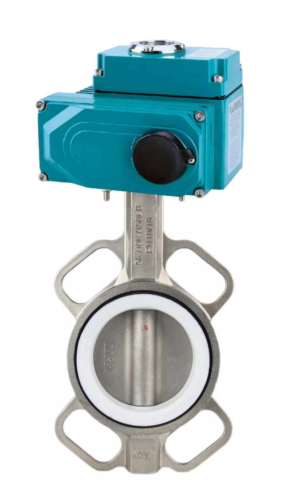 Water Butterfly Valve Elephant WBV3232P-2W-Fb-H, body material - stainless steel AISI 316L, disk material - stainless steel AISI 316L, seal - PTFE, electric actuator QT-N-EM-O1-380VAC-U1 HARK