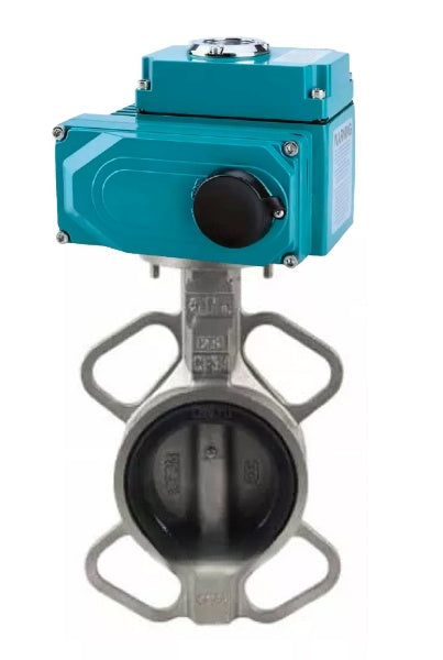 Water Butterfly Valve Elephant WBV3232V-2W-Fb-H, body material - stainless steel AISI 316L, disk material - stainless steel AISI 316L, seal - Viton, electric actuator QT-N-EM-O1-220VAC-U1 HARK