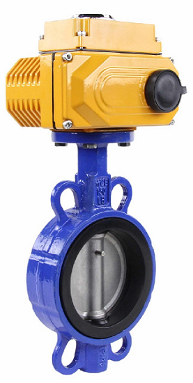 Water Butterfly Valve Elephant WBV3432N-2W-Fb-H, body material - Carbon steel, disk material - stainless steel AISI 316L, seal - NBR, electric actuator QT-N-хEM-B1 220V