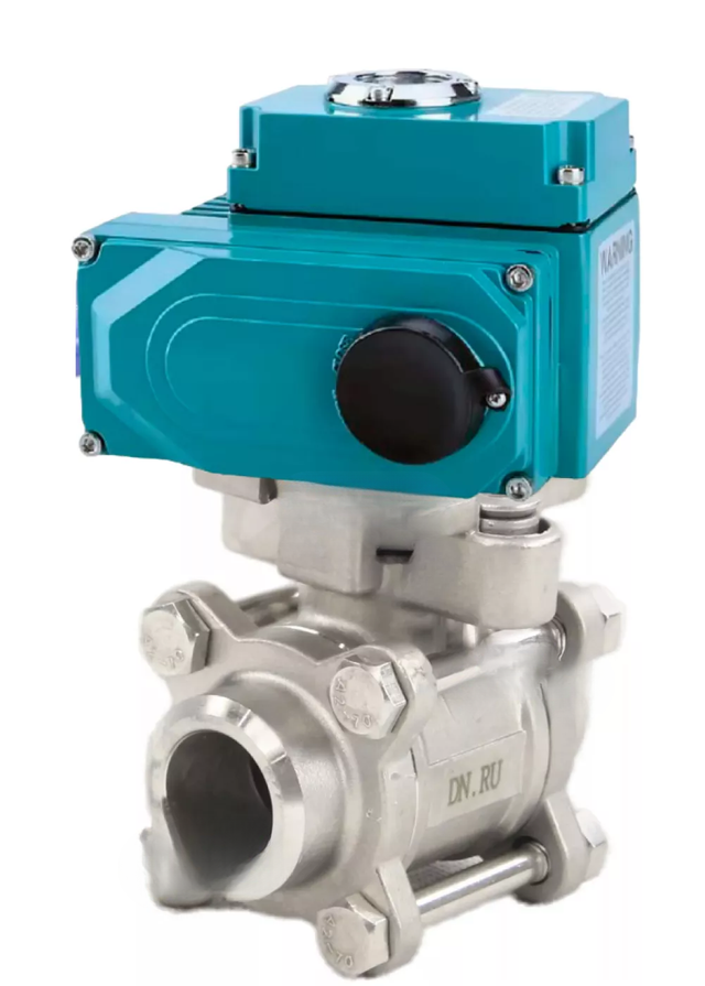 Ball valves Elephant BV3232P(3pc)-FP-W-ISO-H full bore, welded, body - stainless steel SS316, seal - PTFE, with 1/4-turn electric drive QT-N-020EM-O1-380VAC-U1 380V HARK