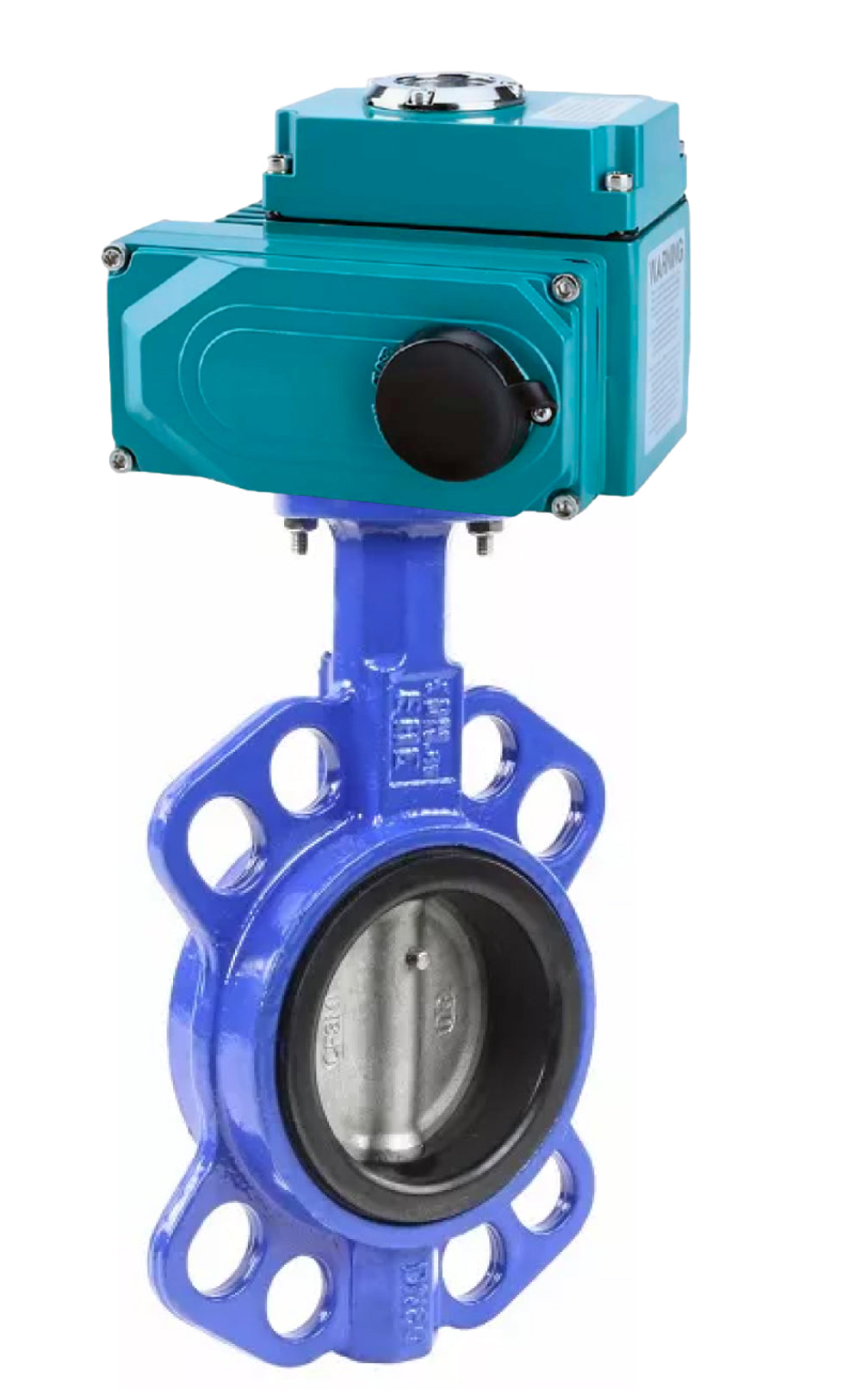 Water Butterfly Valve Elephant WBV3432N-2W-Fb-H, body material - Carbon steel, disk material - stainless steel AISI 316L, seal - NBR, electric actuator QT-N-020EM-O1-24VDC-U1 HARK