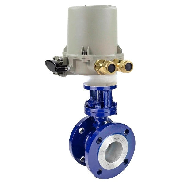 Water Butterfly Valve Elephant WBV3EX-3431M-1W-F-ISO, body material - Carbon steel, disk material - Stainless steel AISI 304, seal - Metal, electric actuator GZ-OFV 24V