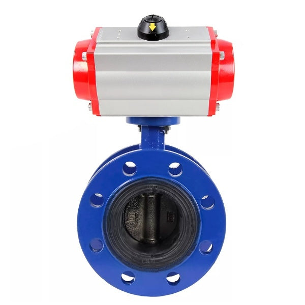 Water Butterfly Valve Elephant WBV1331E-2W-F-H, body material - Cast iron GGG40/EN-GJS-400-15, disk material - Stainless steel AISI 304, seal - EPDM, pneumatic actuator PA-DA double action