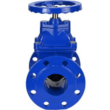 Wedge gate valve Elephant 30X39H GVWN1414E-2W-F-S, body material - cast iron GGG50, wedge material - cast iron + EPDM, seal - EPDM, handwheel, color - blue