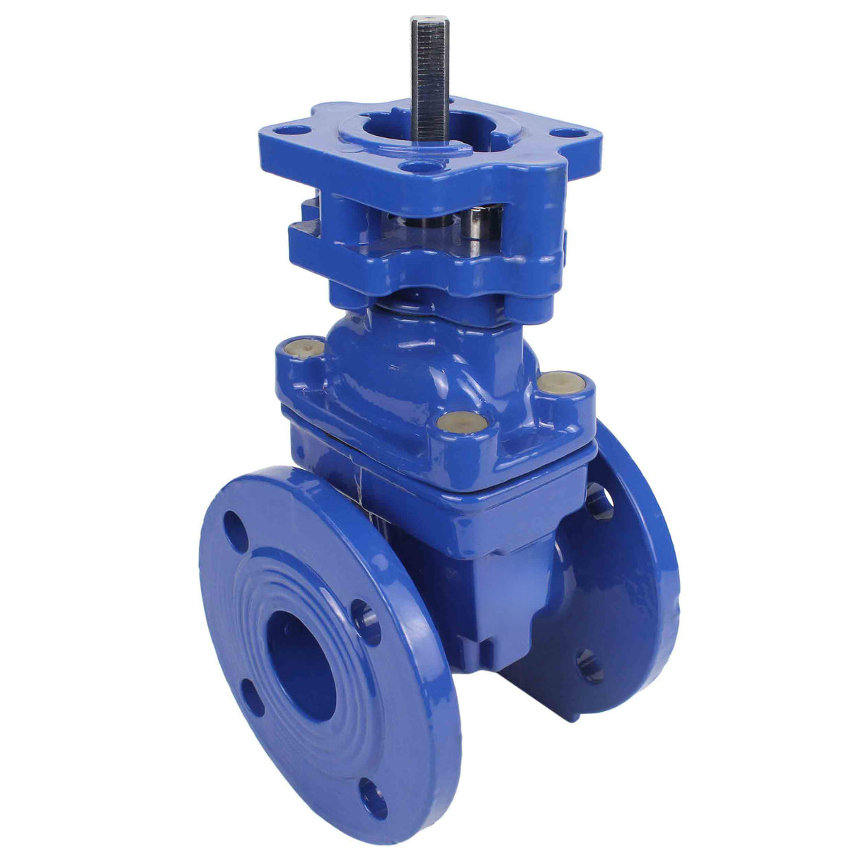 Wedge gate valve Elephant GVWN1414E-2W-F with OST flange, body material - cast iron GGG50, wedge material - cast iron + EPDM, seal - EPDM, stem only, color - blue