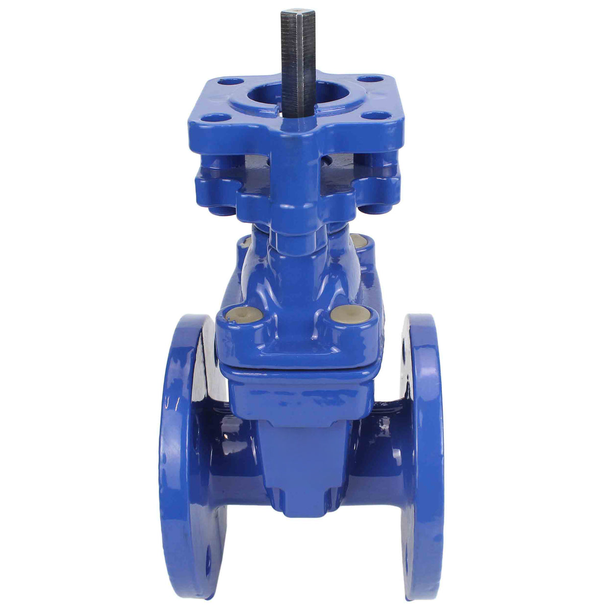 Wedge gate valve Elephant GVWN1414E-2W-F with OST flange, body material - cast iron GGG50, wedge material - cast iron + EPDM, seal - EPDM, stem only, color - blue