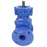 Wedge gate valve Elephant GVWN1414E-2W-F with OST flange, body material - cast iron GGG50, wedge material - cast iron + EPDM, seal - EPDM, stem only, color - blue