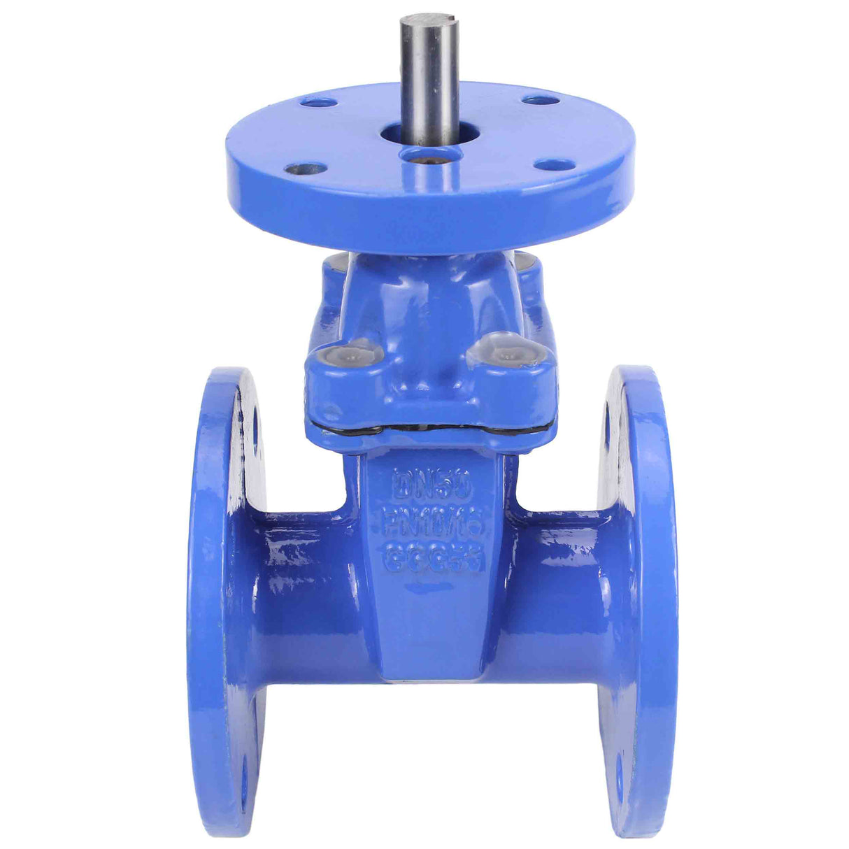 Wedge gate valve Elephant GVWN1414E-2W-F with ISO flange, body material - cast iron GGG50, wedge material - cast iron + EPDM, seal - EPDM, stem only, color - blue