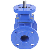 Wedge gate valve Elephant GVWN1414E-2W-F with ISO flange, body material - cast iron GGG50, wedge material - cast iron + EPDM, seal - EPDM, stem only, color - blue