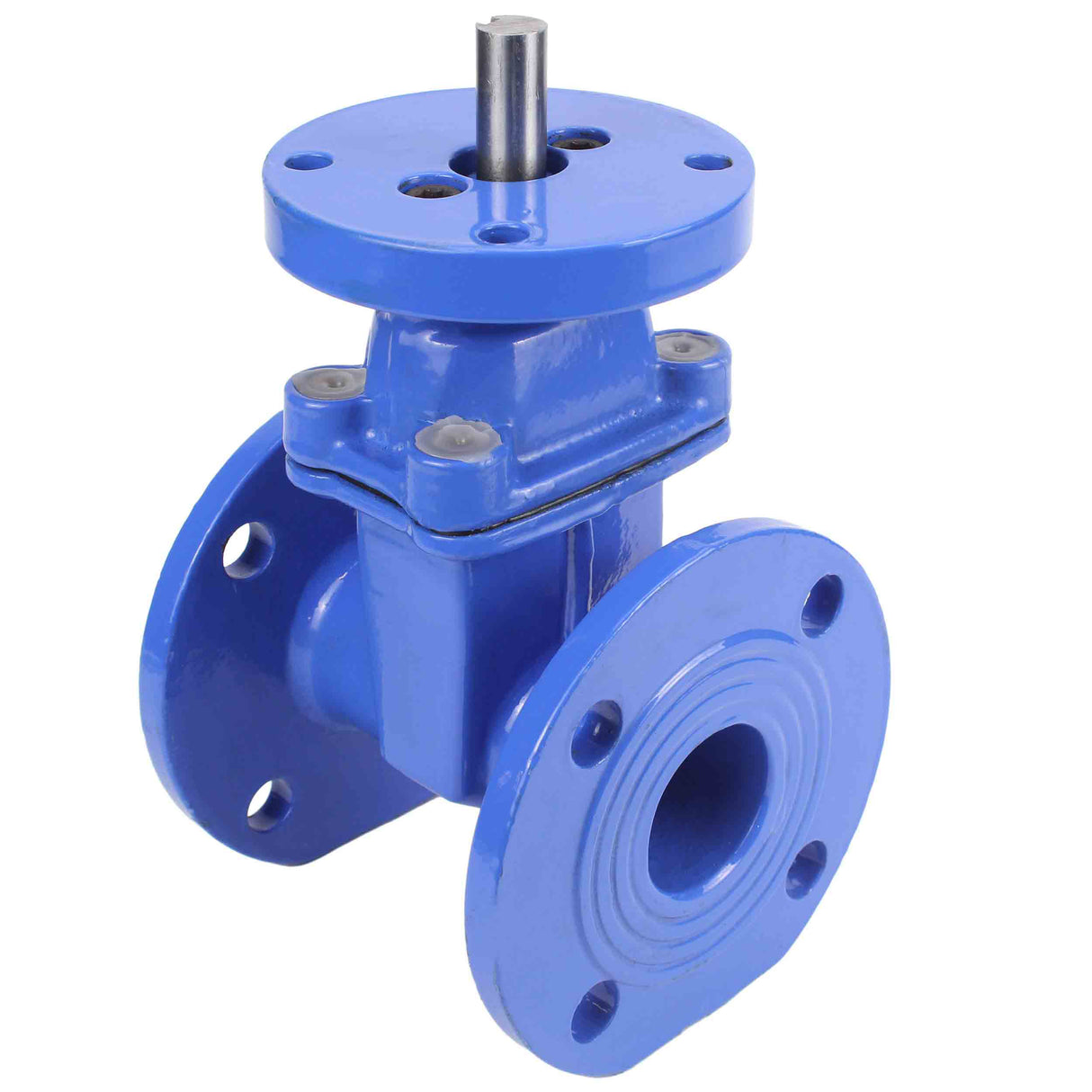 Wedge gate valve Elephant GVWN1414E-2W-F with ISO flange, body material - cast iron GGG50, wedge material - cast iron + EPDM, seal - EPDM, stem only, color - blue