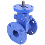 Wedge gate valve Elephant GVWN1414E-2W-F with ISO flange, body material - cast iron GGG50, wedge material - cast iron + EPDM, seal - EPDM, stem only, color - blue