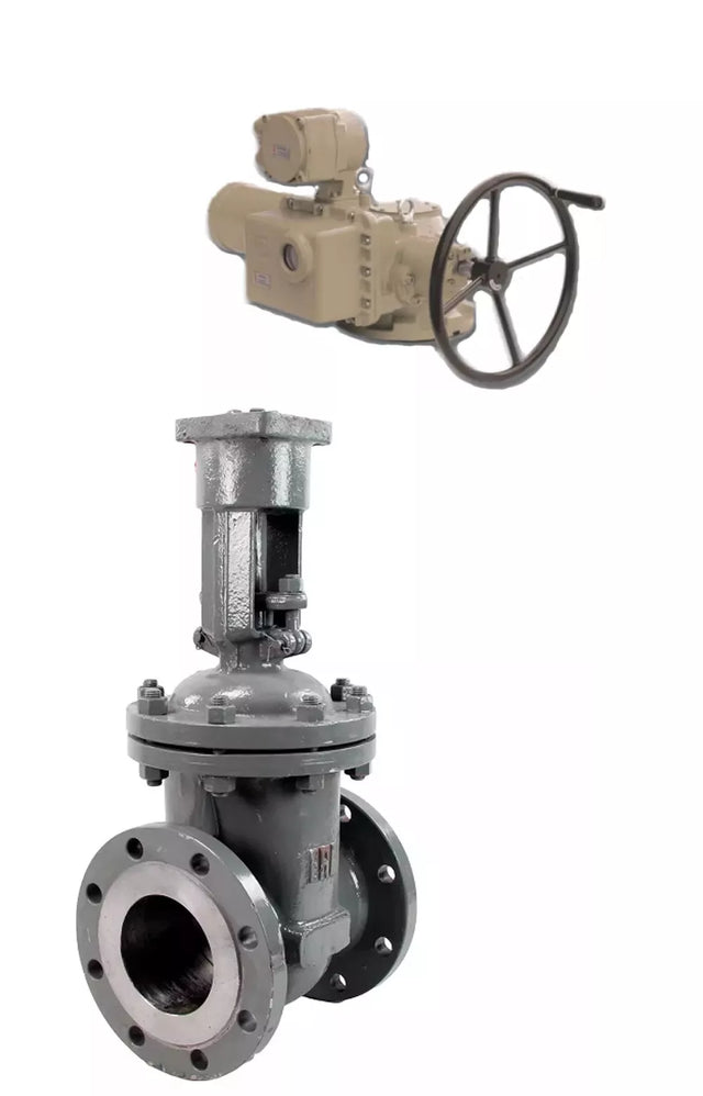 Wedge gate valves 30s941nzh Elephant GVWR3434M-2W-F-OST flanged GAIR, body - carbon steel WCB, seal - metal, with OST flange and round stem, control - electric drive GZ-VA.100/24 ​​380 V