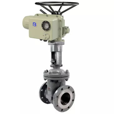 Wedge gate valves 30s941nzh Elephant GAIR GVWR2121M-2W-F-OST flanged, body - steel 25L, wedge material - steel 25L, seal - metal, with OST flange, round stem, with electric drive GZ 380V