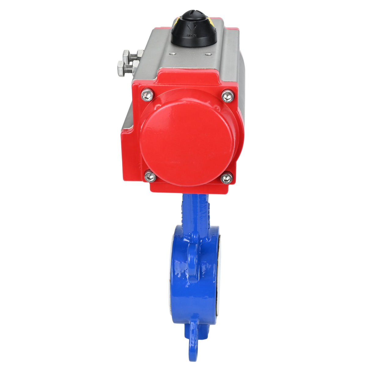 Water Butterfly Valve Elephant st-316l-ptfe-elephant-da, body material - carbon steel WCB, disk material - stainless steel AISI 316L, seal - PTFE, pneumatic actuator operated