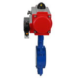 Water Butterfly Valve Elephant st-316l-ptfe-da-4m310-24v, body material - carbon steel WCB, disk material - stainless steel AISI 316L, seal - PTFE, pneumatic actuator operated