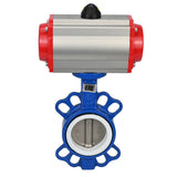 Water Butterfly Valve Elephant st-316l-ptfe-da-4m310-24v, body material - carbon steel WCB, disk material - stainless steel AISI 316L, seal - PTFE, pneumatic actuator operated