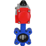 Water Butterfly Valve Elephant WBV1631E-2W-Fb-H, body material - cast iron QT450, disk material - stainless steel AISI 304, seal - EPDM, with pneumatic actuator double action PA-DA