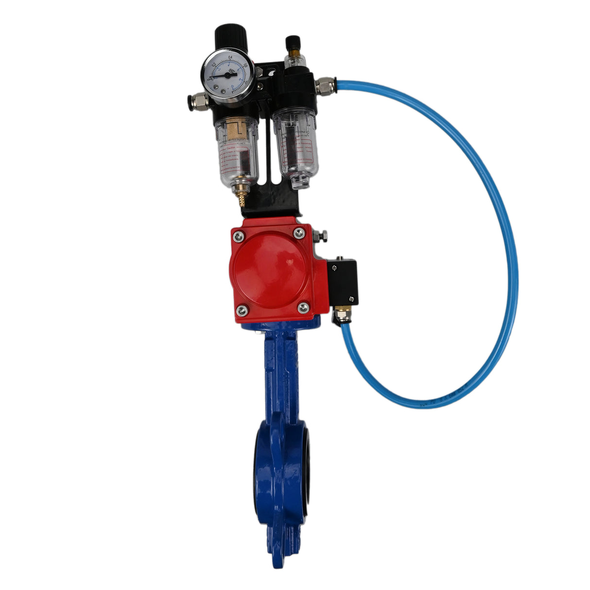 Water Butterfly Valve Elephant WBV1413E-2W-Fb-H, body material - cast iron GGG50, disk material - cast iron GGG40, seal - EPDM, with pneumatic actuator with return springs PA-SA, 4V320-10 220V, BPV AFC2000