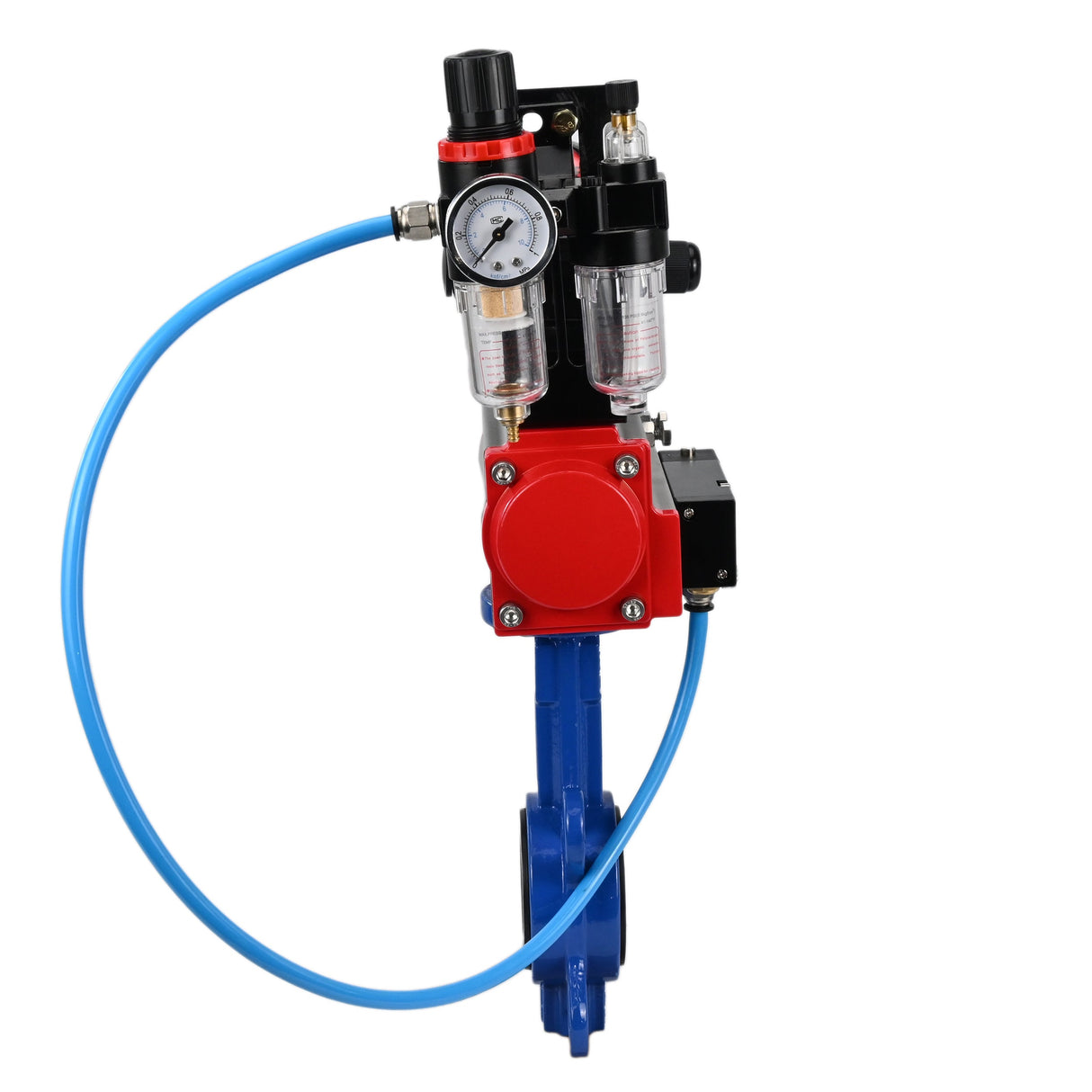 Water Butterfly Valve Elephant WBV1413E-2W-Fb-H, body material - cast iron GGG50, disk material - cast iron GGG40, seal - EPDM, with pneumatic actuator double action PA-DA, 4V320-10 220V, LSU APL-210N, ATU AFC2000