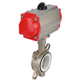 Water Butterfly Valve Elephant WBV3131P-2W-Fb-H, body material - Stainless steel AISI 304, disk material - Stainless steel AISI 304, seal - PTFE, pneumatic actuator PA-DA double action
