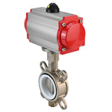 Water Butterfly Valve Elephant WBV3131P-2W-Fb-H, body material - Stainless steel AISI 304, disk material - Stainless steel AISI 304, seal - PTFE, pneumatic actuator PA-DA double action