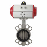 Water Butterfly Valve Elephant WBV3131E-2W-Fb-H, body material - Stainless steel AISI 304, disk material - Stainless steel AISI 304, seal - EPDM, pneumatic actuator PA-SA with return springs