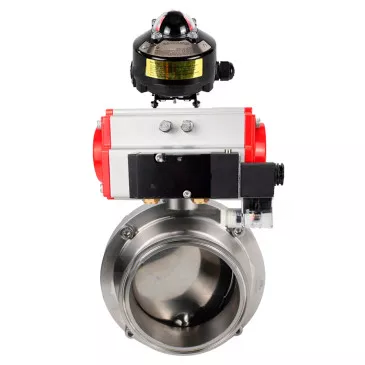 Butterfly valves Elephant WBV3131S-2W-W-H food grade stainless steel 304, seal - Silicon, with pneumatic actuator Elephant PA-SA-XXX, pneumatic distributor Elephant 4M310-08 220V and BKV Elephant APL-510N EX