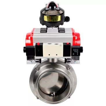 Butterfly valves Elephant WBV3131S-2W-C-H food grade stainless steel 304, seal - Silicon, with pneumatic actuator Elephant PA-SA-XXX, pneumatic distributor Elephant 4V320-10 220V and BKV Elephant APL-510N EX