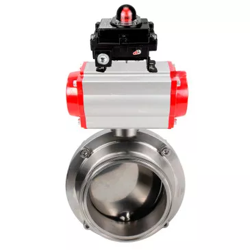 Butterfly valves Elephant WBV3131S-2W-W-H food grade stainless steel 304, seal - Silicon, with pneumatic actuator Elephant PA-DA-XXX and BKV Elephant APL-410N EX