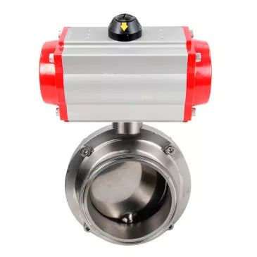 Butterfly valves Elephant WBV3131S-2W-W-H food grade stainless steel 304, seal - Silicon, with pneumatic actuator Elephant PA-SA-XXX with return springs