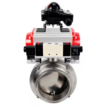 Butterfly valves Elephant WBV3131S-2W-W-H food grade stainless steel 304, seal - Silicon, with pneumatic actuator Elephant PA-SA-XXX, pneumatic distributor Elephant 4V320-08 220V and BKV Elephant APL-210N